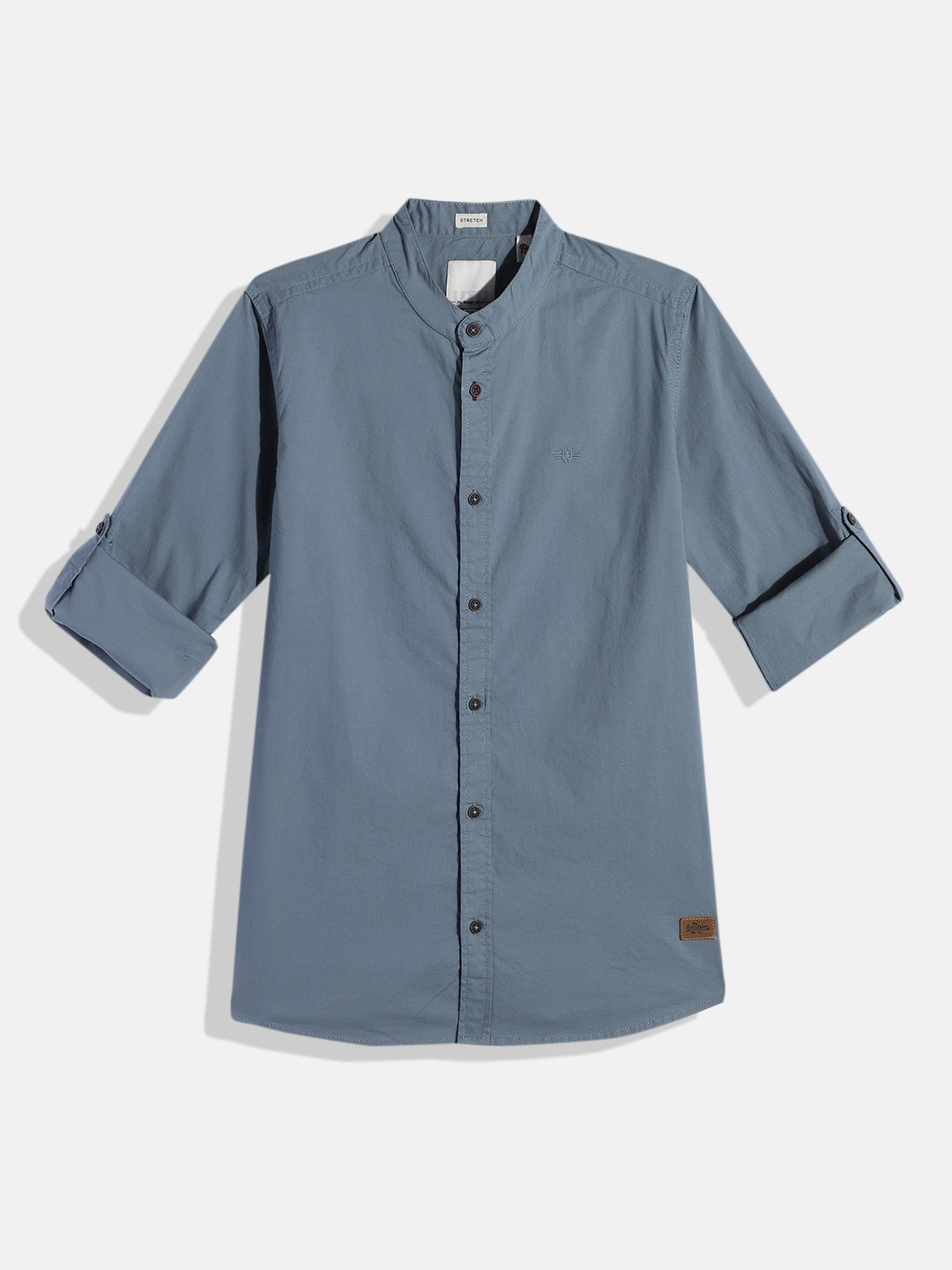 

UTH by Roadster Boys Slim Fit Solid Opaque Stretchable Casual Shirt, Blue