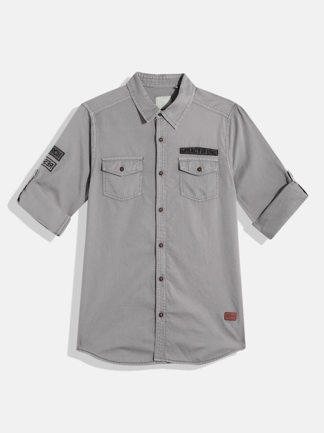 

UTH by Roadster Boys Pure Cotton Casual Shirt, Grey