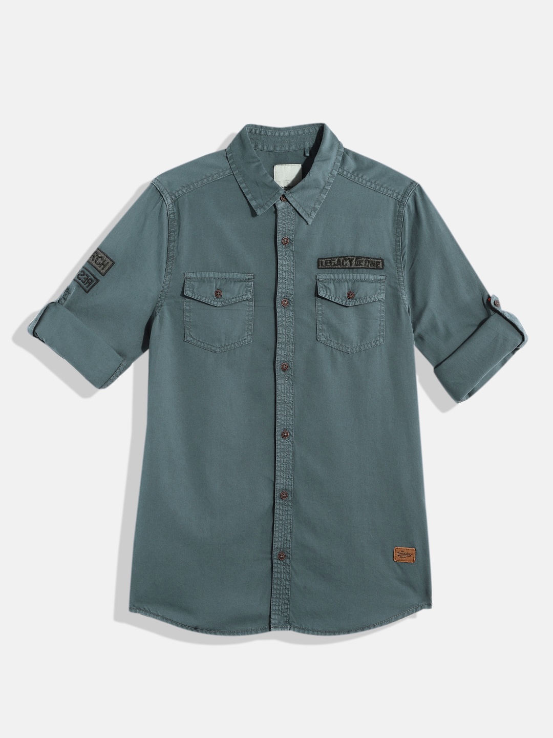 

UTH by Roadster Boys Pure Cotton Casual Shirt, Teal