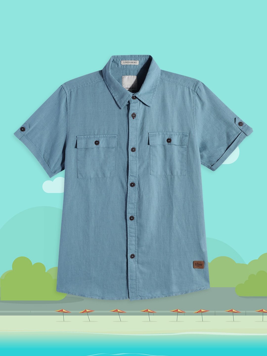 

UTH by Roadster Boys Blue Solid Casual Shirt