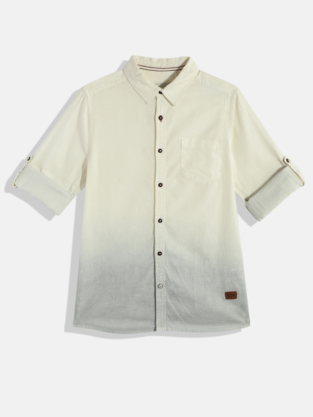 

UTH by Roadster Boys Off White Pure Cotton Casual Shirt