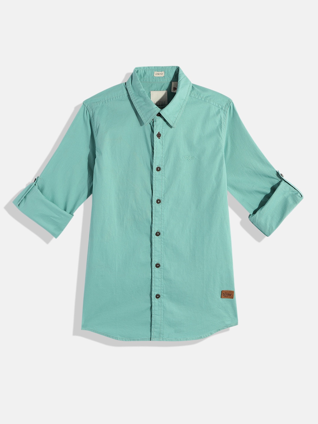 

UTH by Roadster Boys Slim Fit Casual Shirt, Sea green
