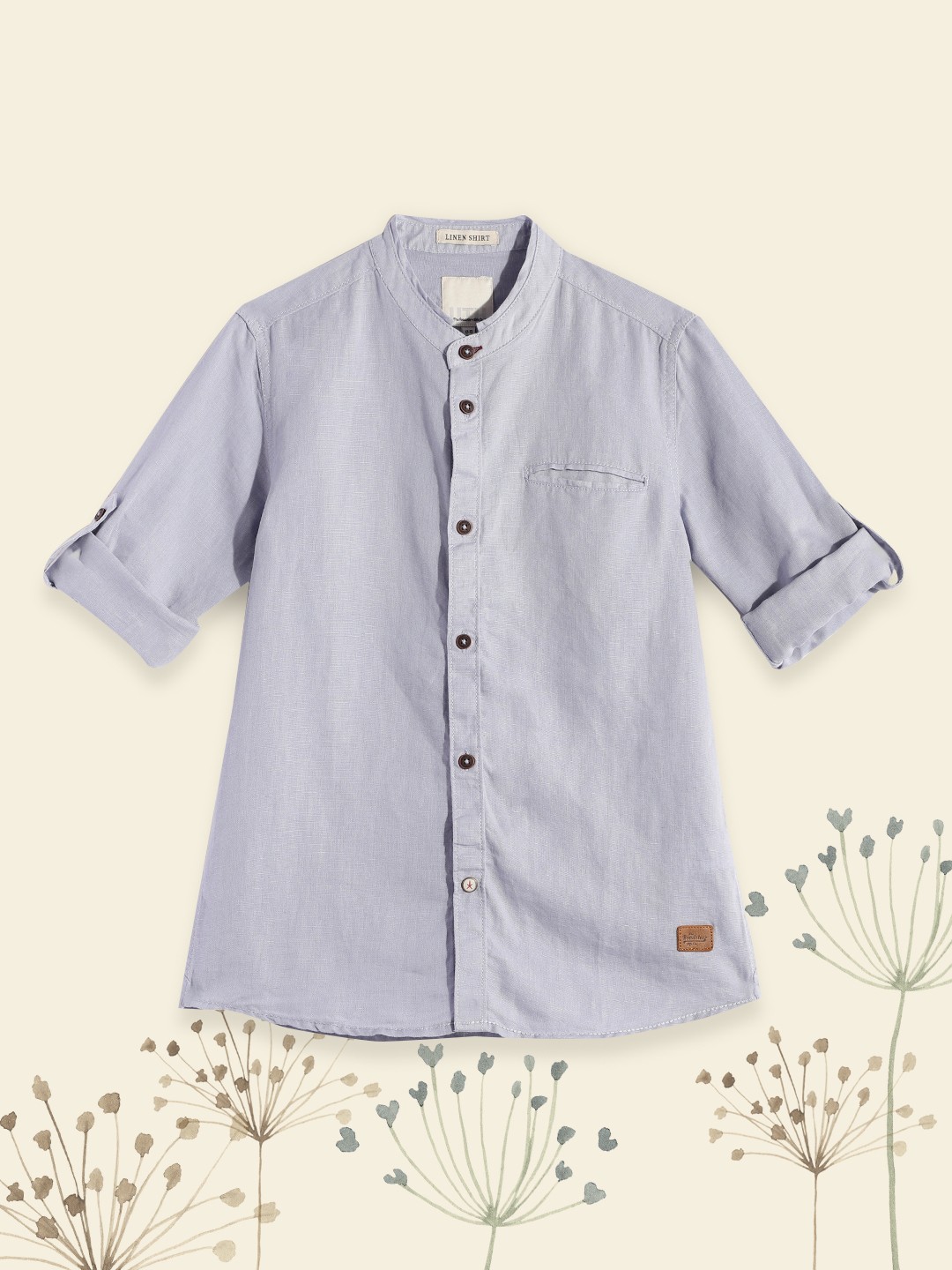 

UTH by Roadster Boys Blue Linen Blend Casual Longline Shirt