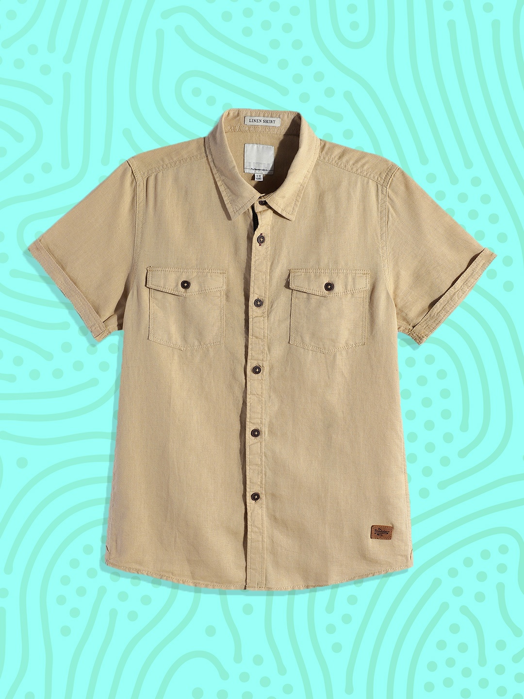 

UTH by Roadster Boys Khaki Linen Casual Shirt