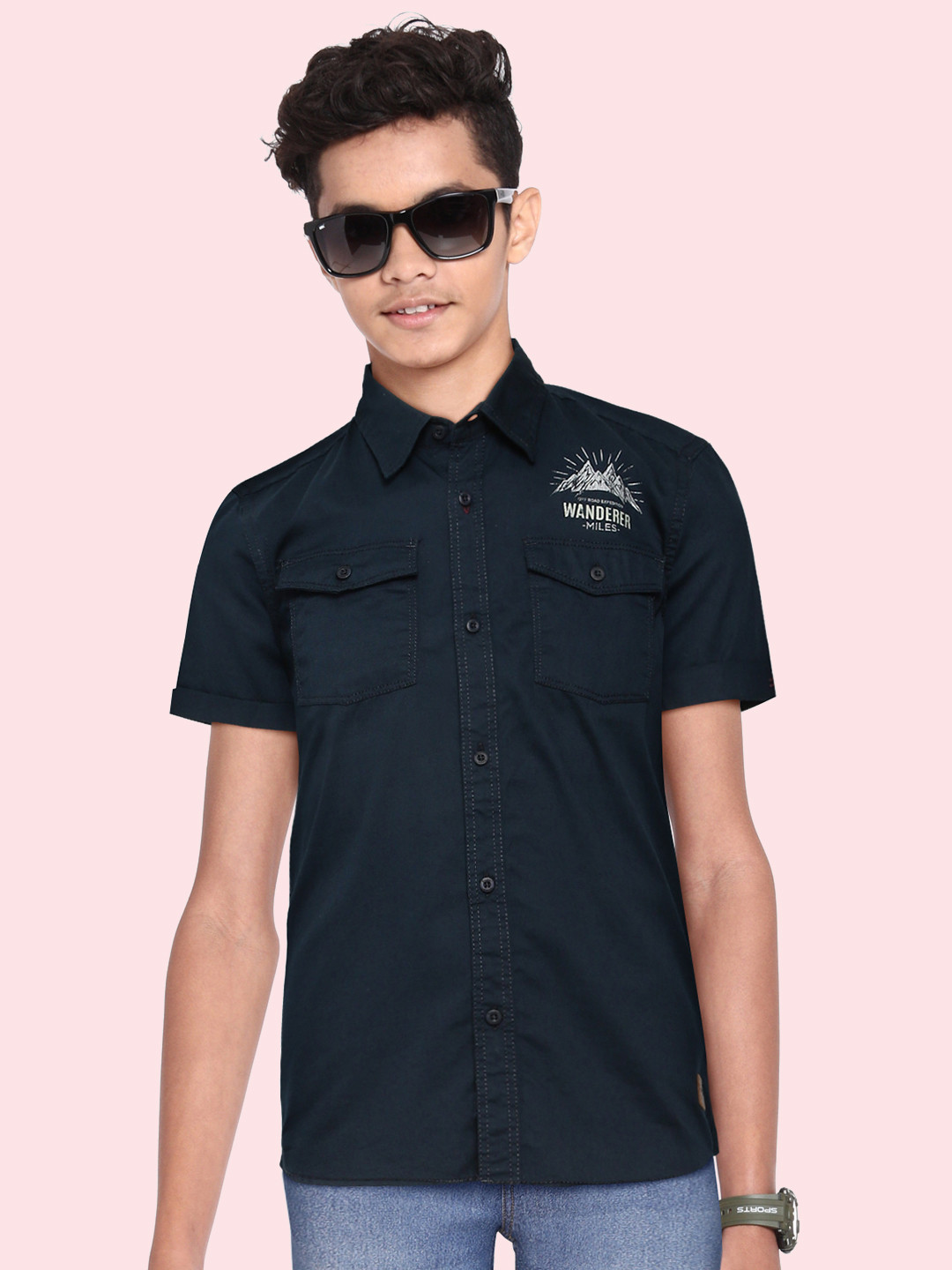 

UTH by Roadster Boys Black Printed Casual Shirt