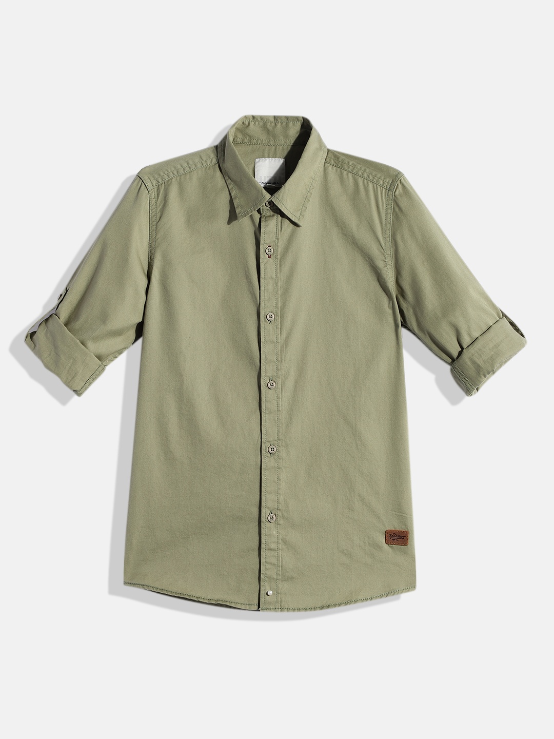 

UTH by Roadster Boys Green Pure Cotton Casual Shirt