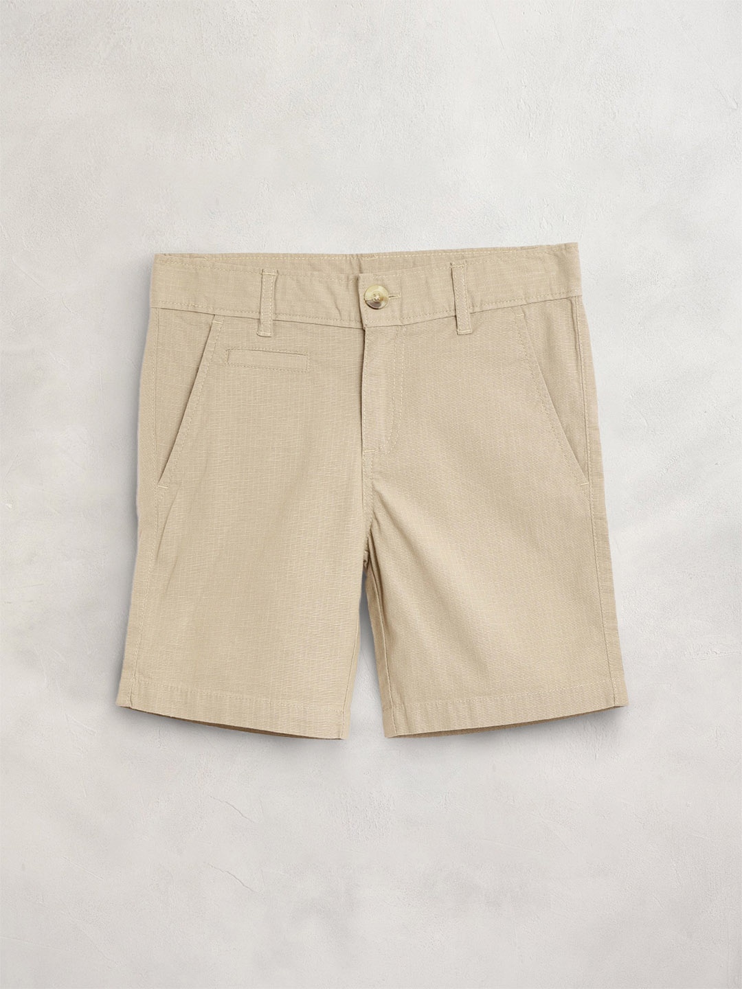 

Cherry Crumble Boys Beige Knee Length Cotton Blended Shorts