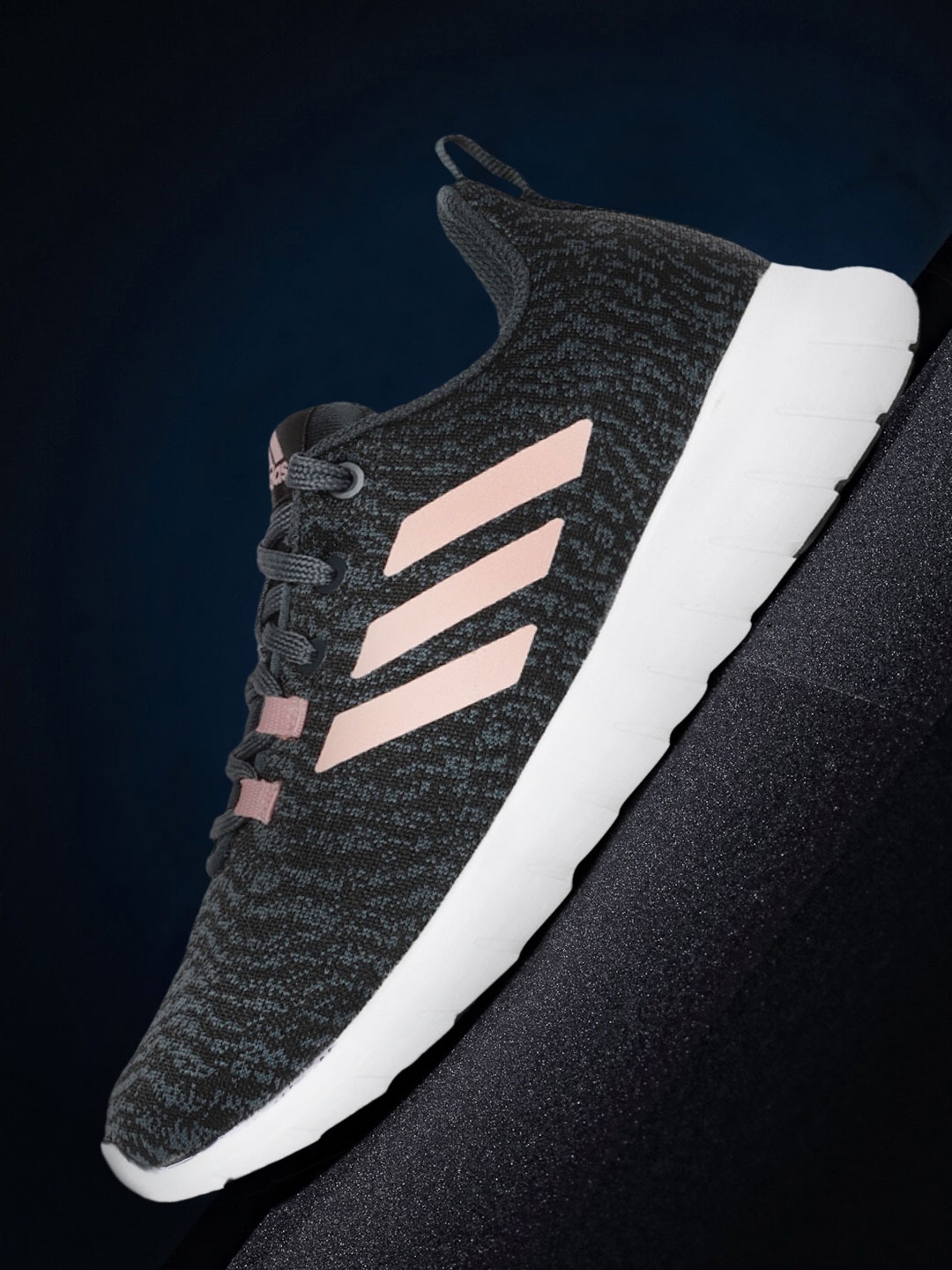 

ADIDAS Women Navy Blue & Black Woven Design Adi Zoom Running Shoes