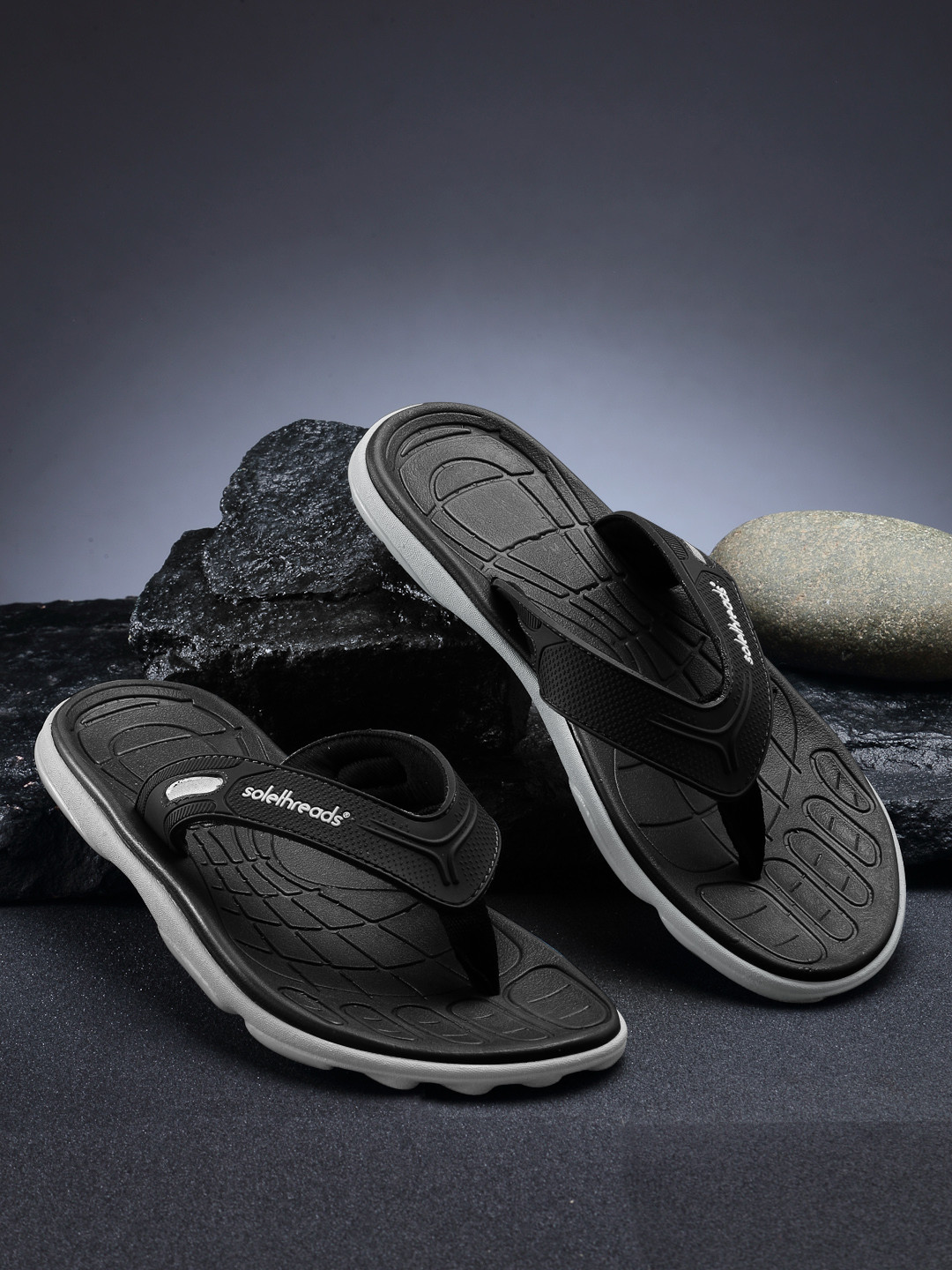 

Solethreads Men Black & White Thong Flip-Flops