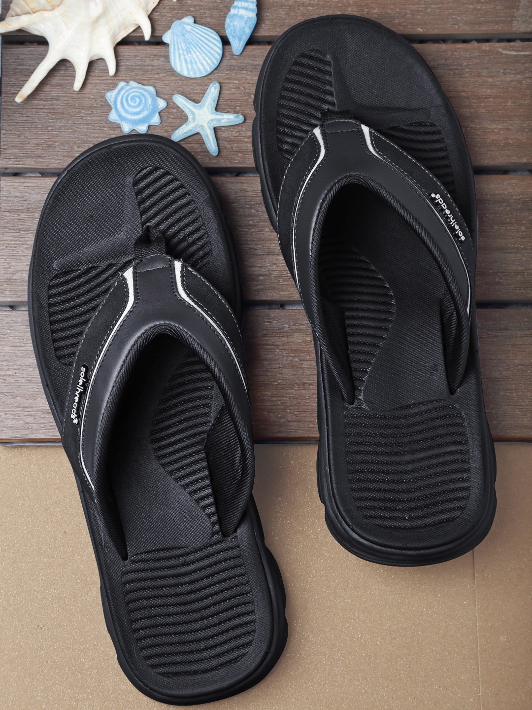 

Solethreads Men Black Thong Flip-Flops