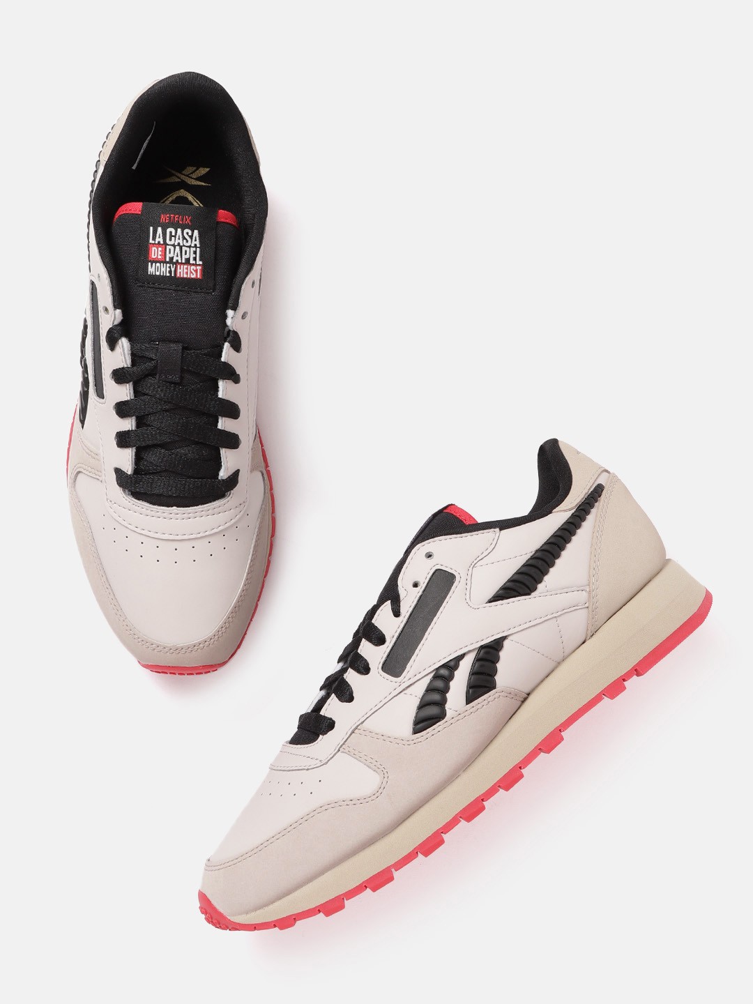 

Reebok Classic Unisex Rose & Black Perforated Leather Sneakers