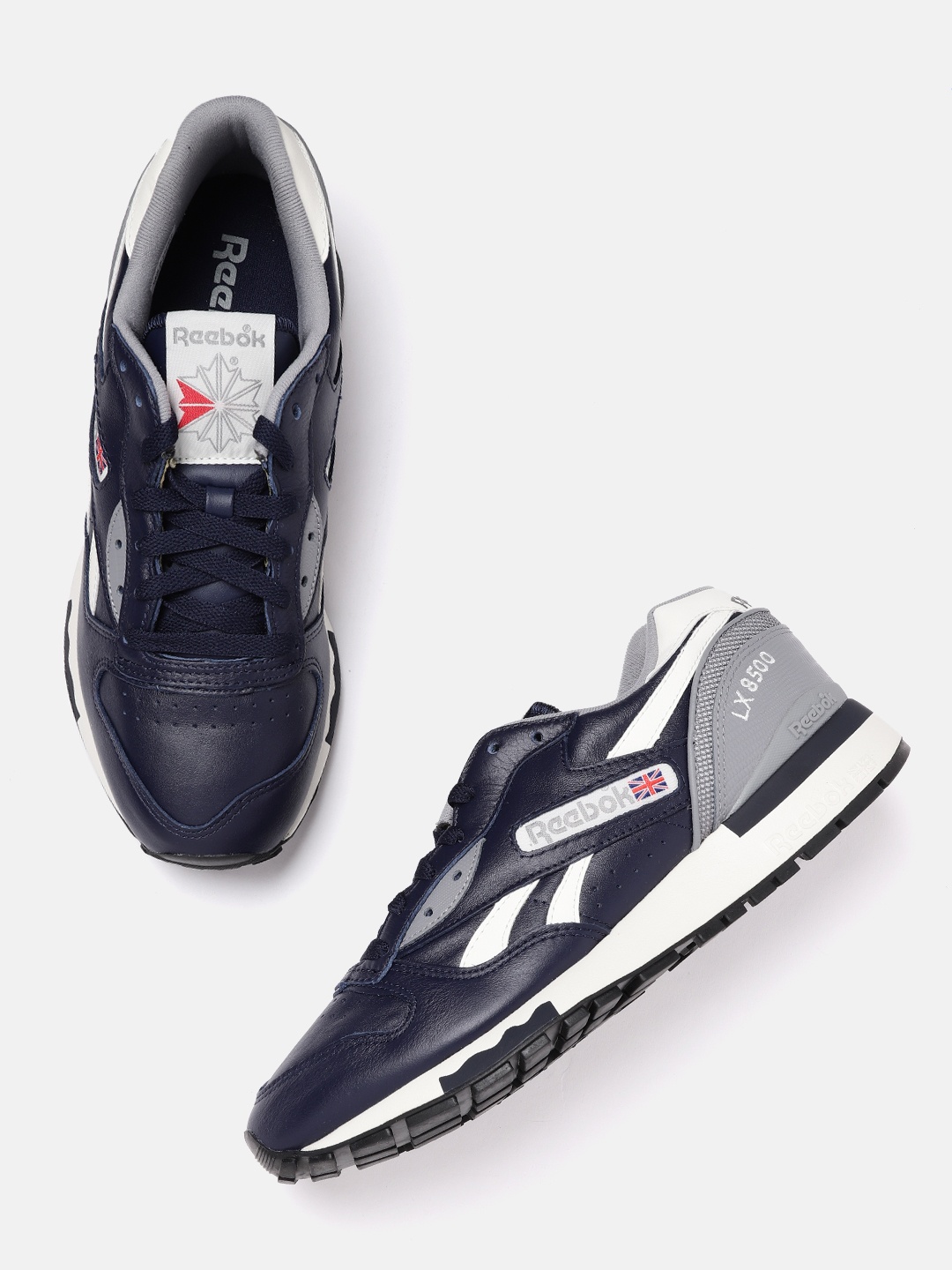 

Reebok Classic Men Navy Blue & Grey Solid LX8500 Sneakers