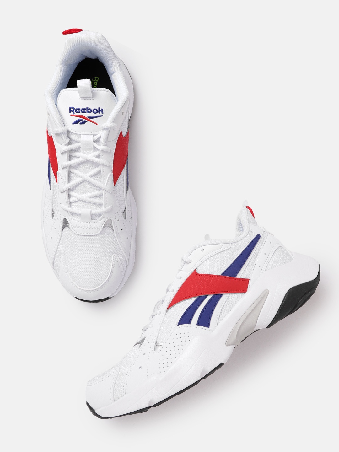 

Reebok Classic Unisex White & Navy Blue Perforated Turbo Restyle Sneakers