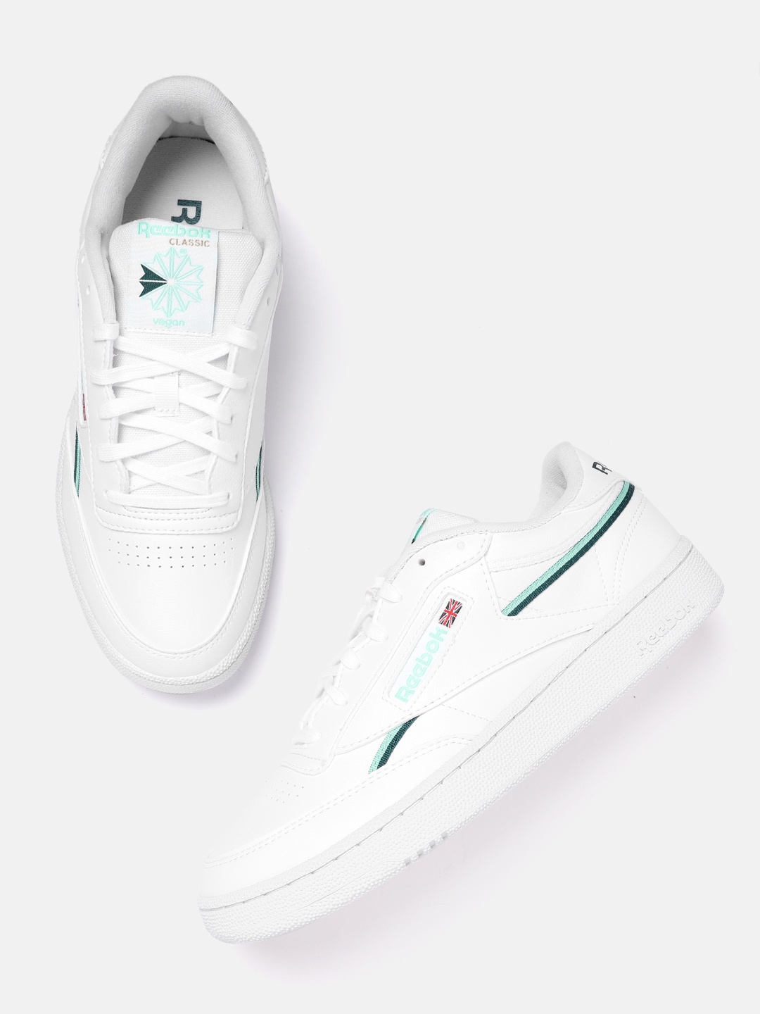 

Reebok Classic Men White Solid Club C 85 Sneakers