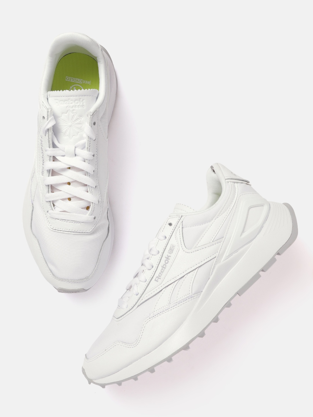 

Reebok Classic Unisex White Solid Leather Legacy 2021 Sneakers