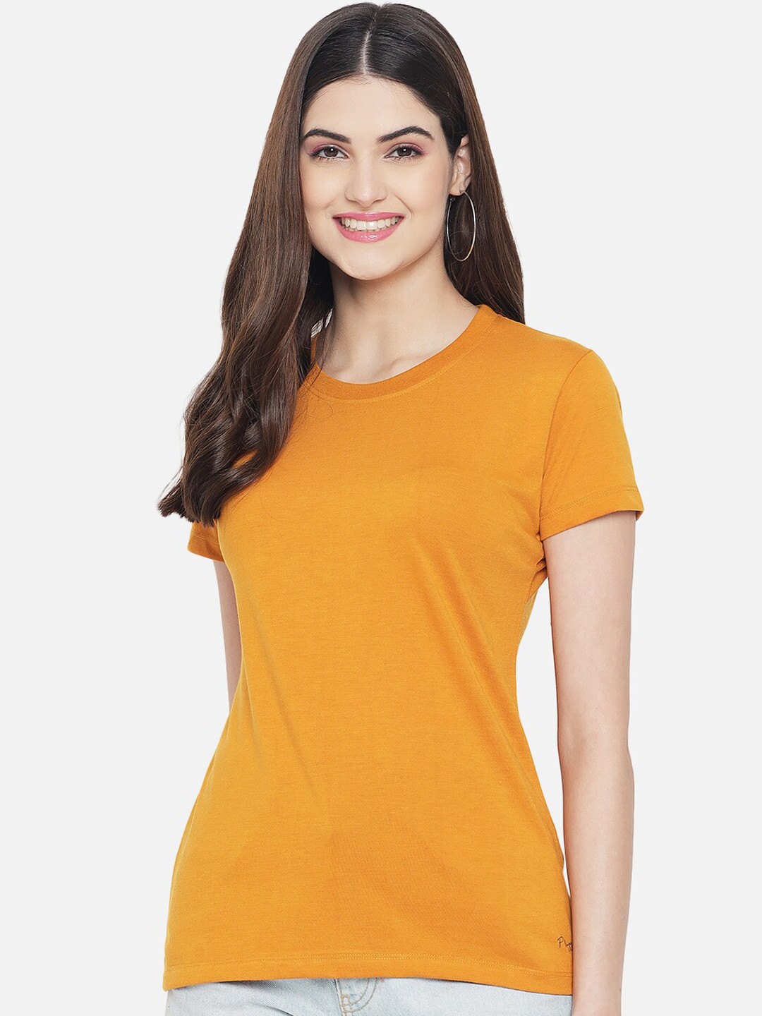 

Plagg Women Yellow & yolk yellow Pockets T-shirt