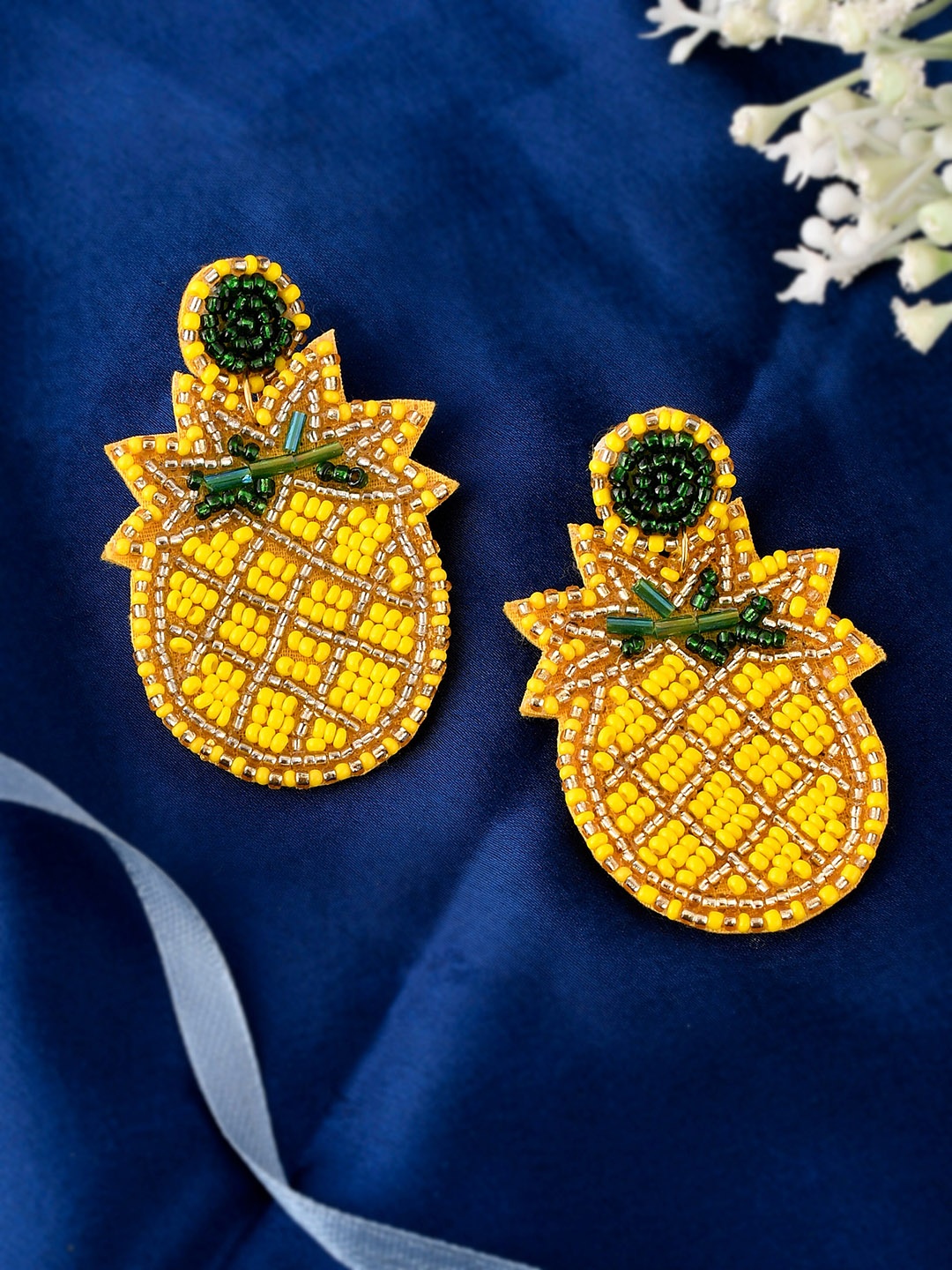 

Shoshaa Yellow Contemporary Drop Earrings