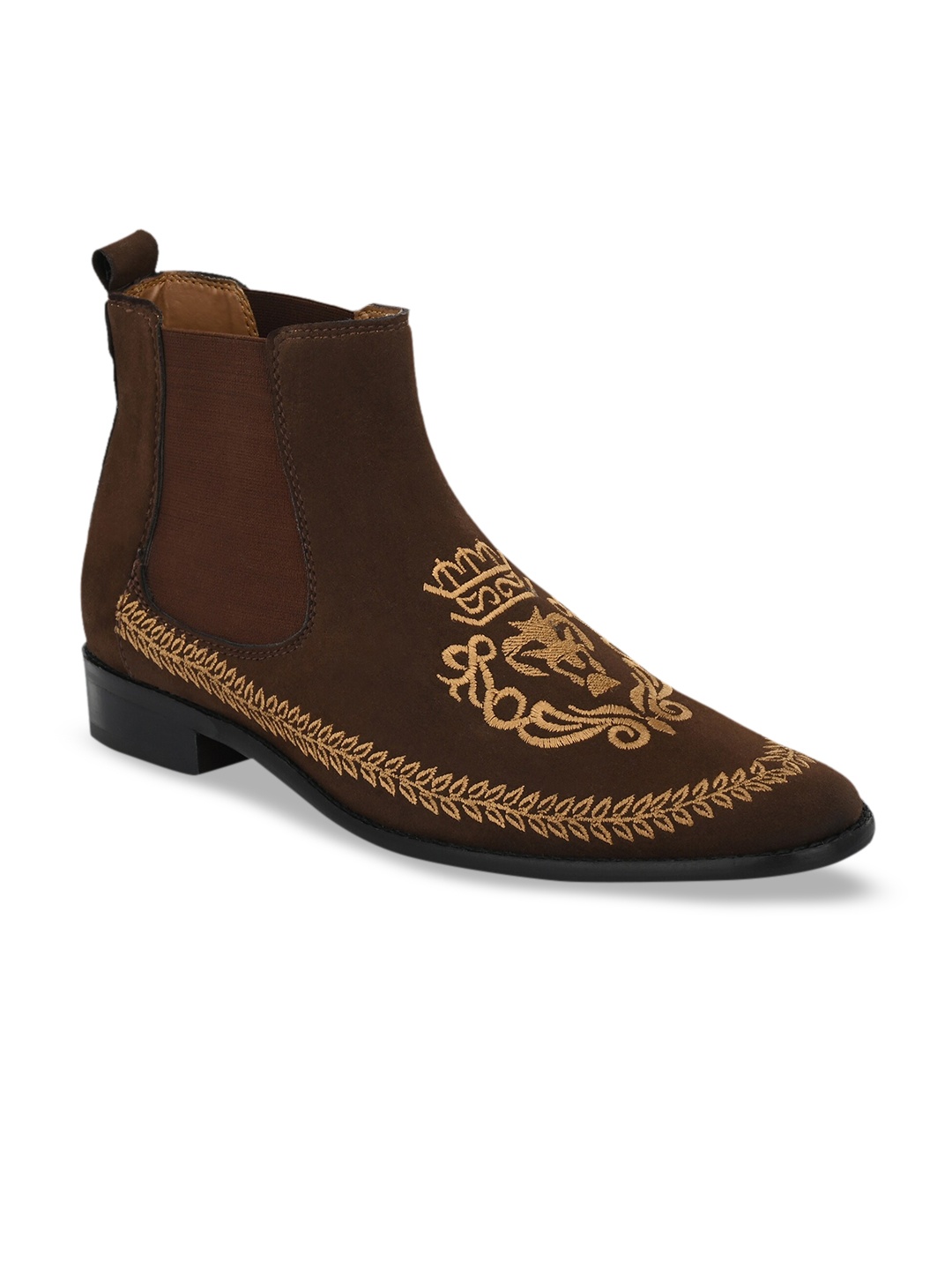 

KLEAT Men Brown Printed Flat Boots
