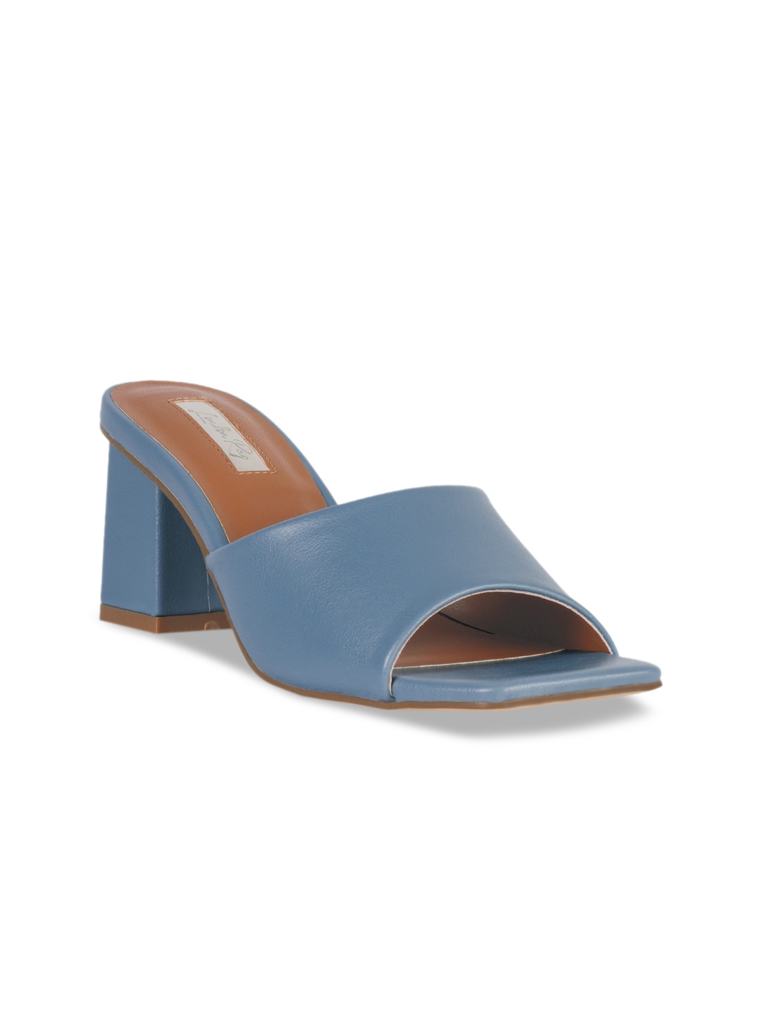 

London Rag Blue Striped Party Block Heel Sandal