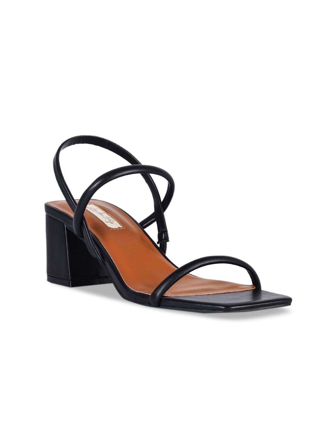 

London Rag Black Party Block Heel Sandals