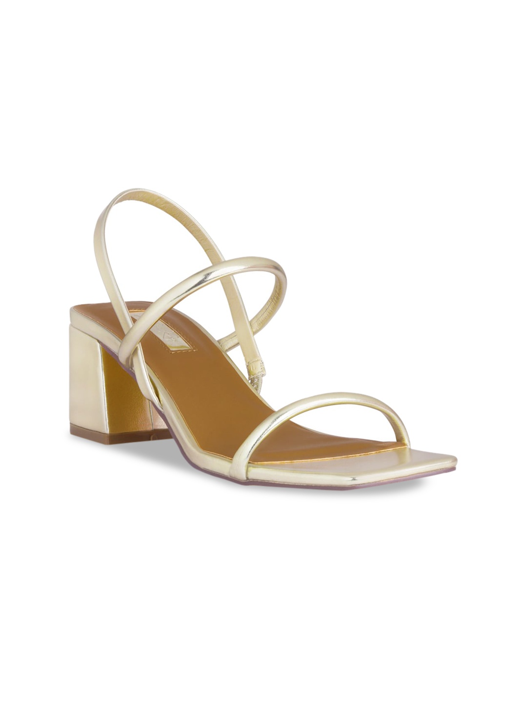 

London Rag Gold-Toned Party Block Heel Sandals
