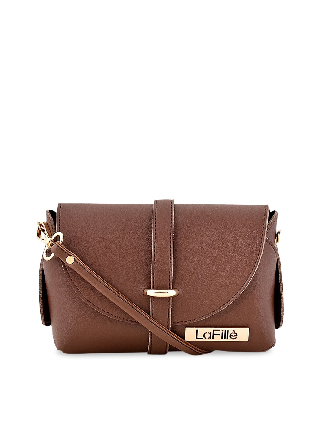 

LaFille Brown Colourblocked PU Structured Handheld Bag with Tasselled