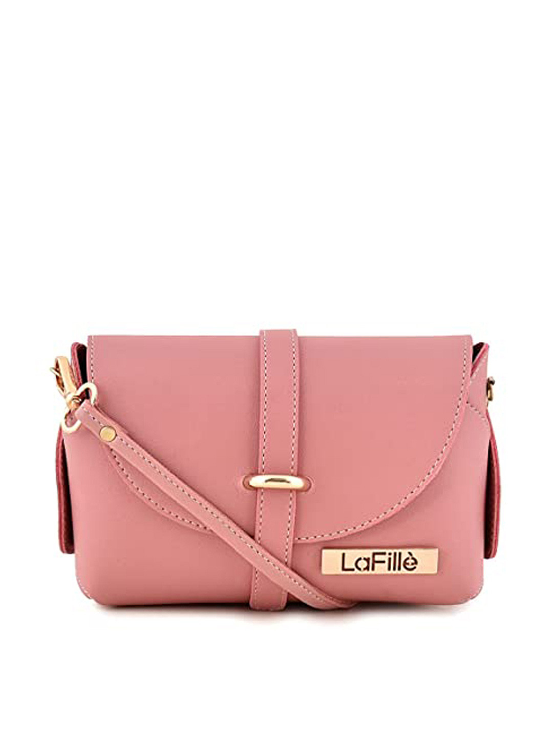 

LaFille Pink Colourblocked PU Structured Handheld Bag with Tasselled