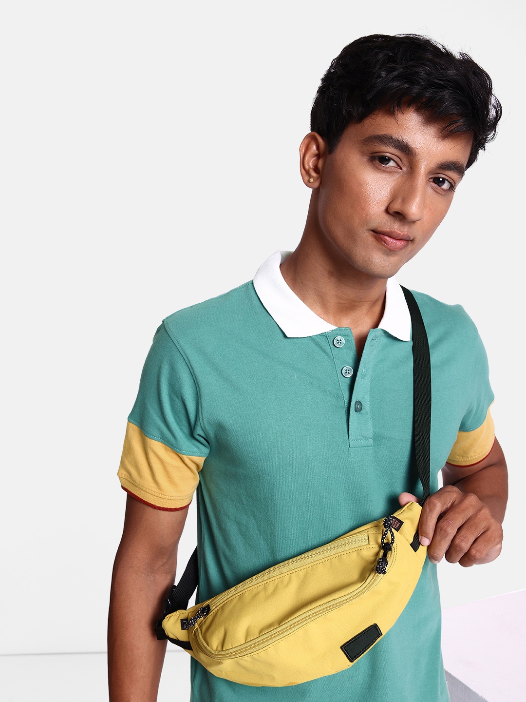 

The Roadster Lifestyle Co. Polo Collar Pure Cotton T-shirt, Turquoise blue
