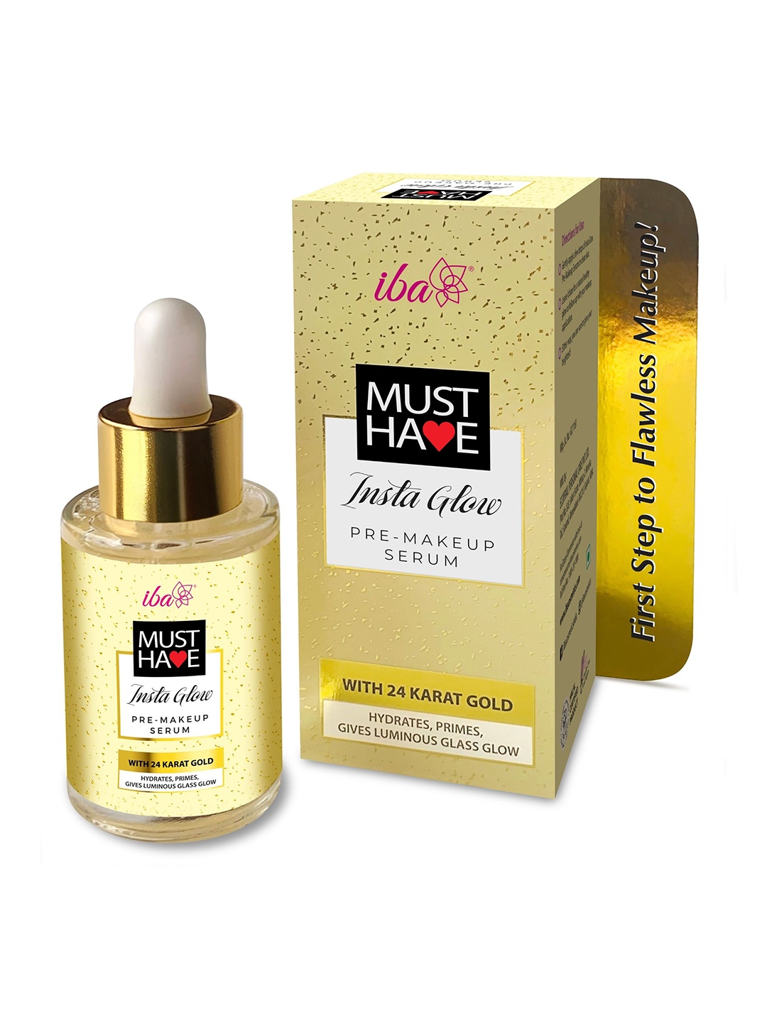 

Iba Must Have Insta Glow Pre-Makeup Serum with 24K Gold 30 ml, Yellow