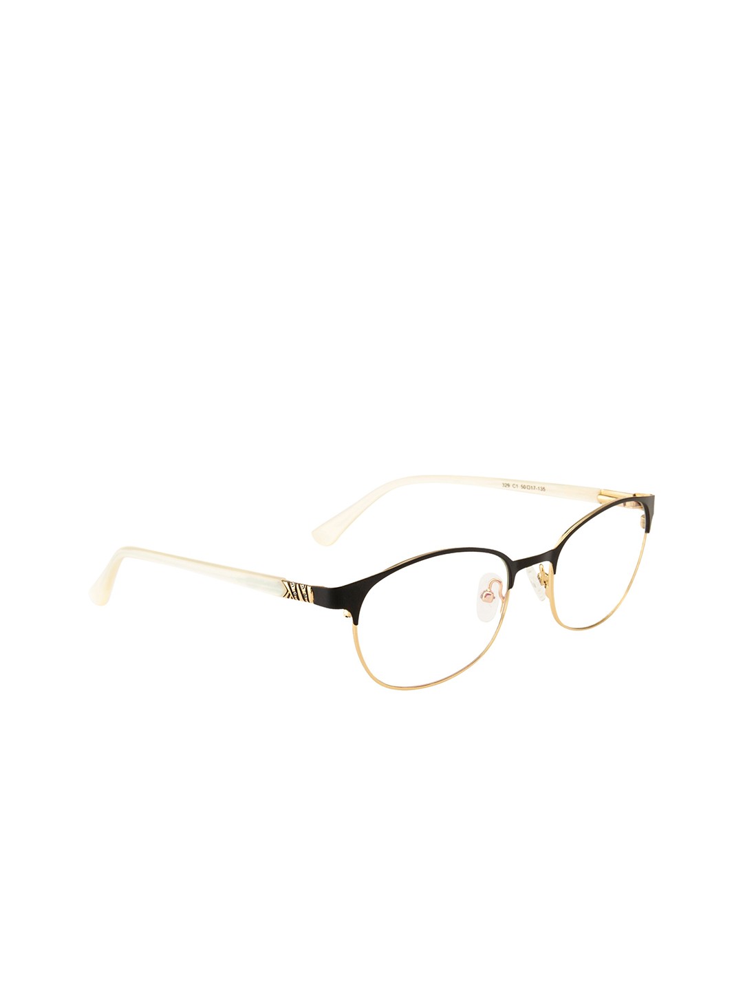 

Ted Smith Women Black & White Full Rim Oval Frames