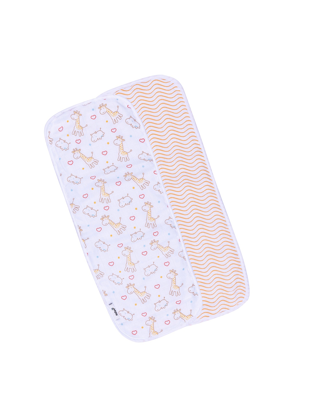 

Nuluv Infant Set Of 2 Printed Organic Cotton Burp Cloths, White