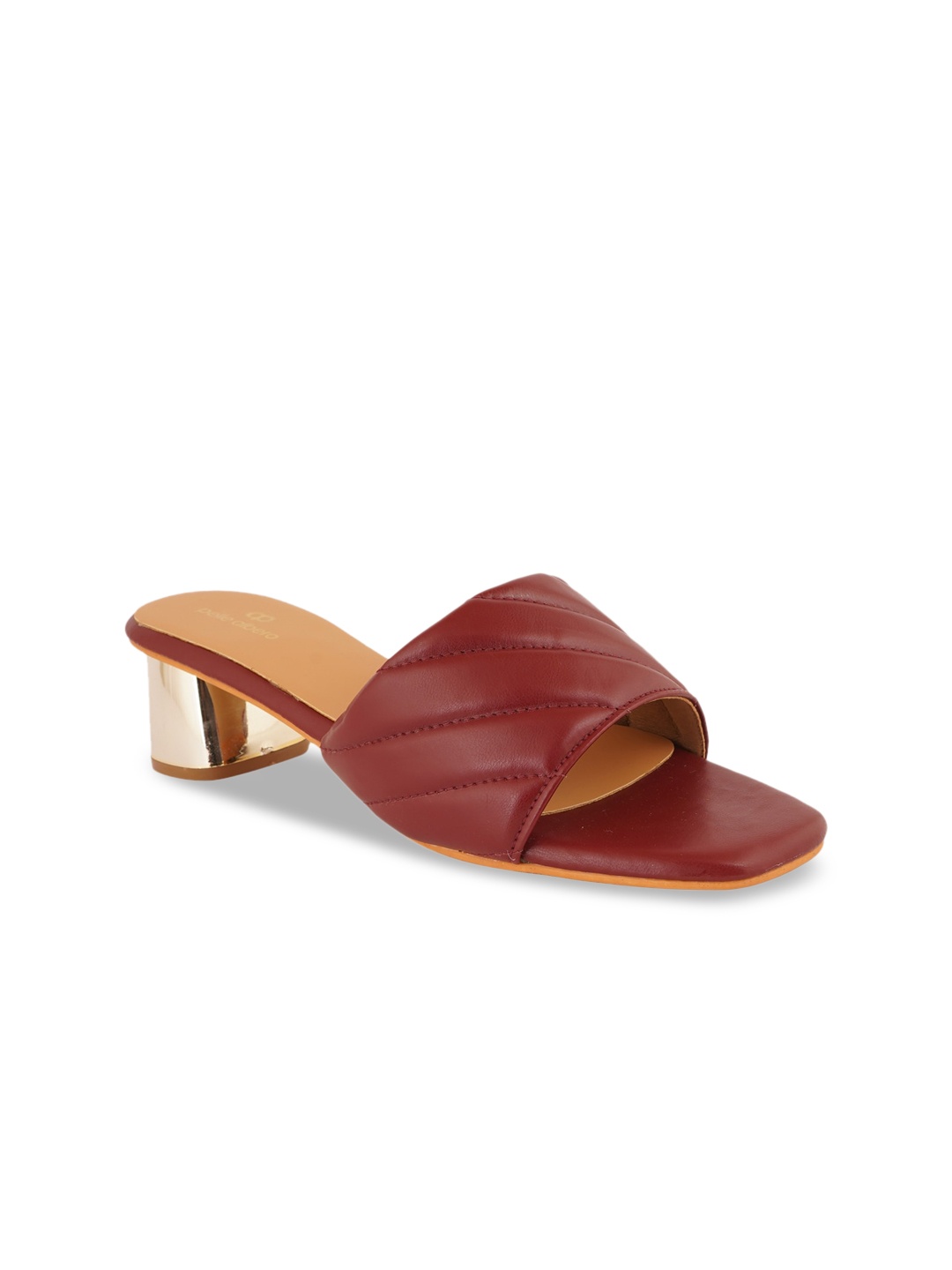 

pelle albero Maroon Textured Block Sandals