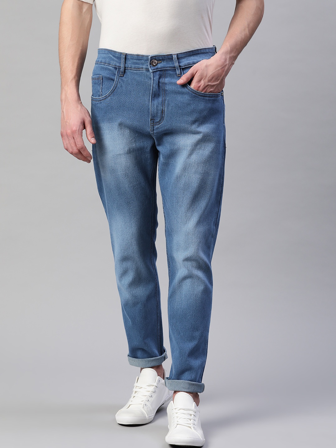 

Hubberholme Men Blue Slim Fit Light Fade Stretchable Jeans