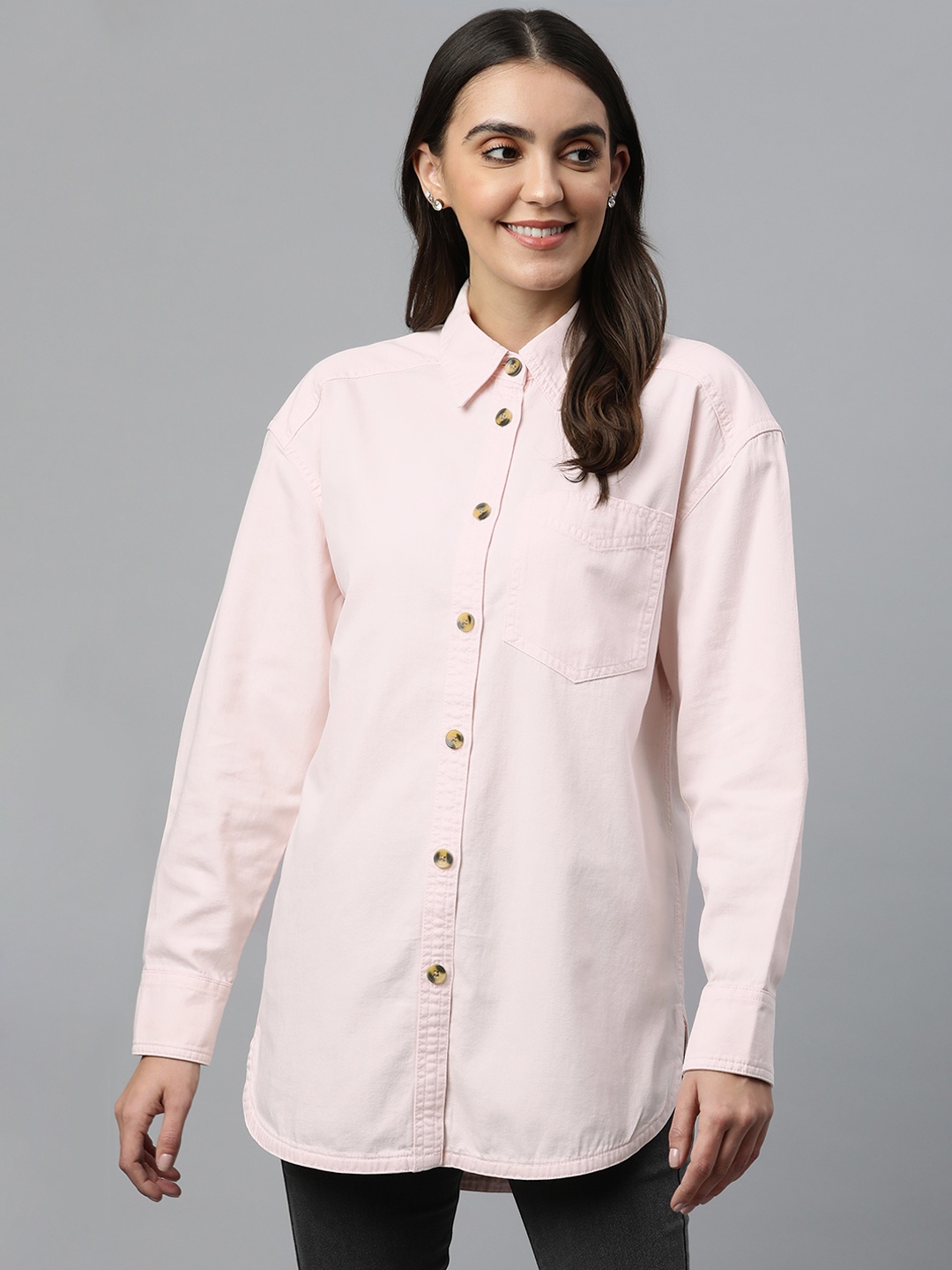 

Marks & Spencer Pink Shirt Style Top