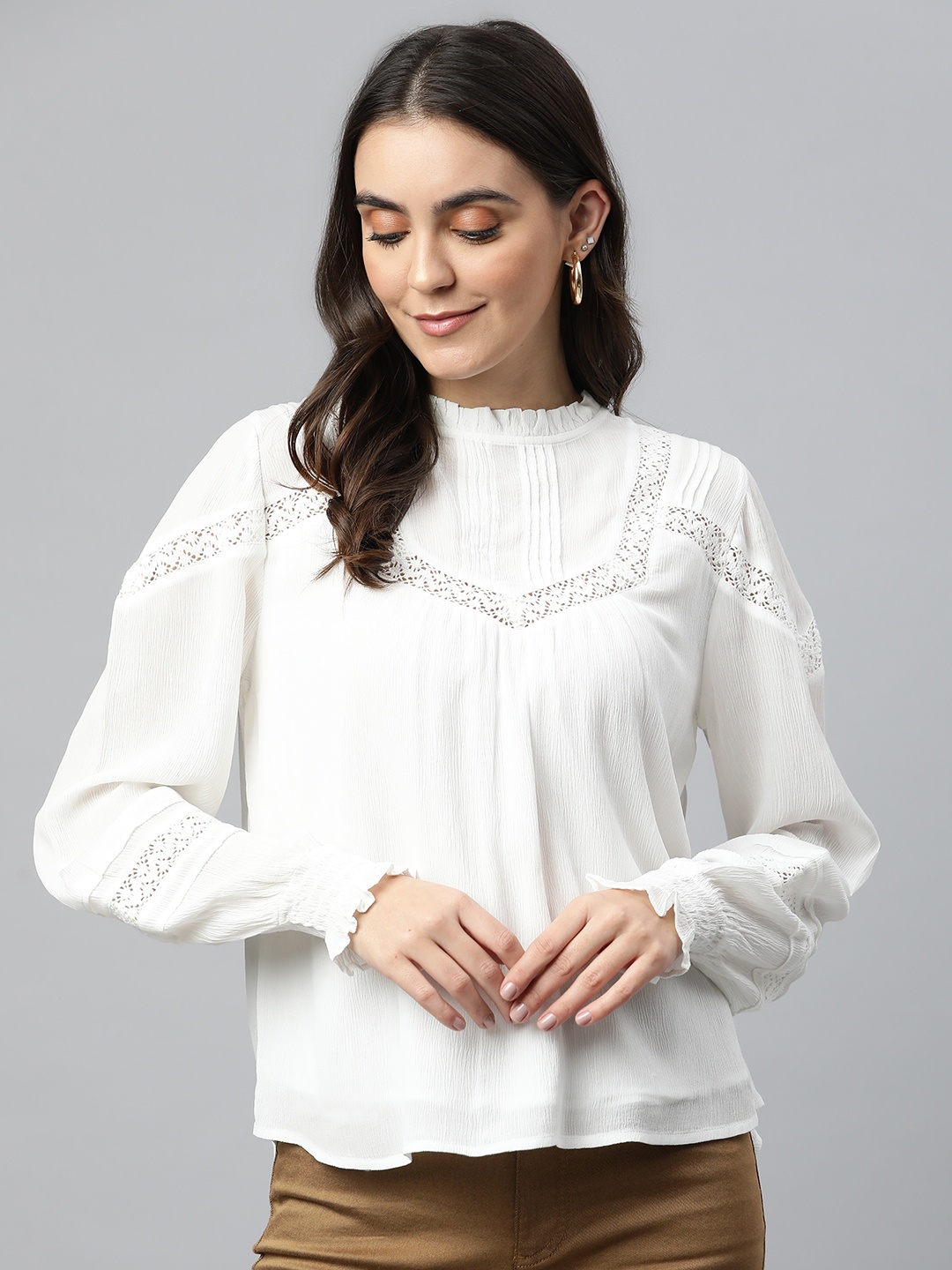 

Marks & Spencer White Schiffli Top