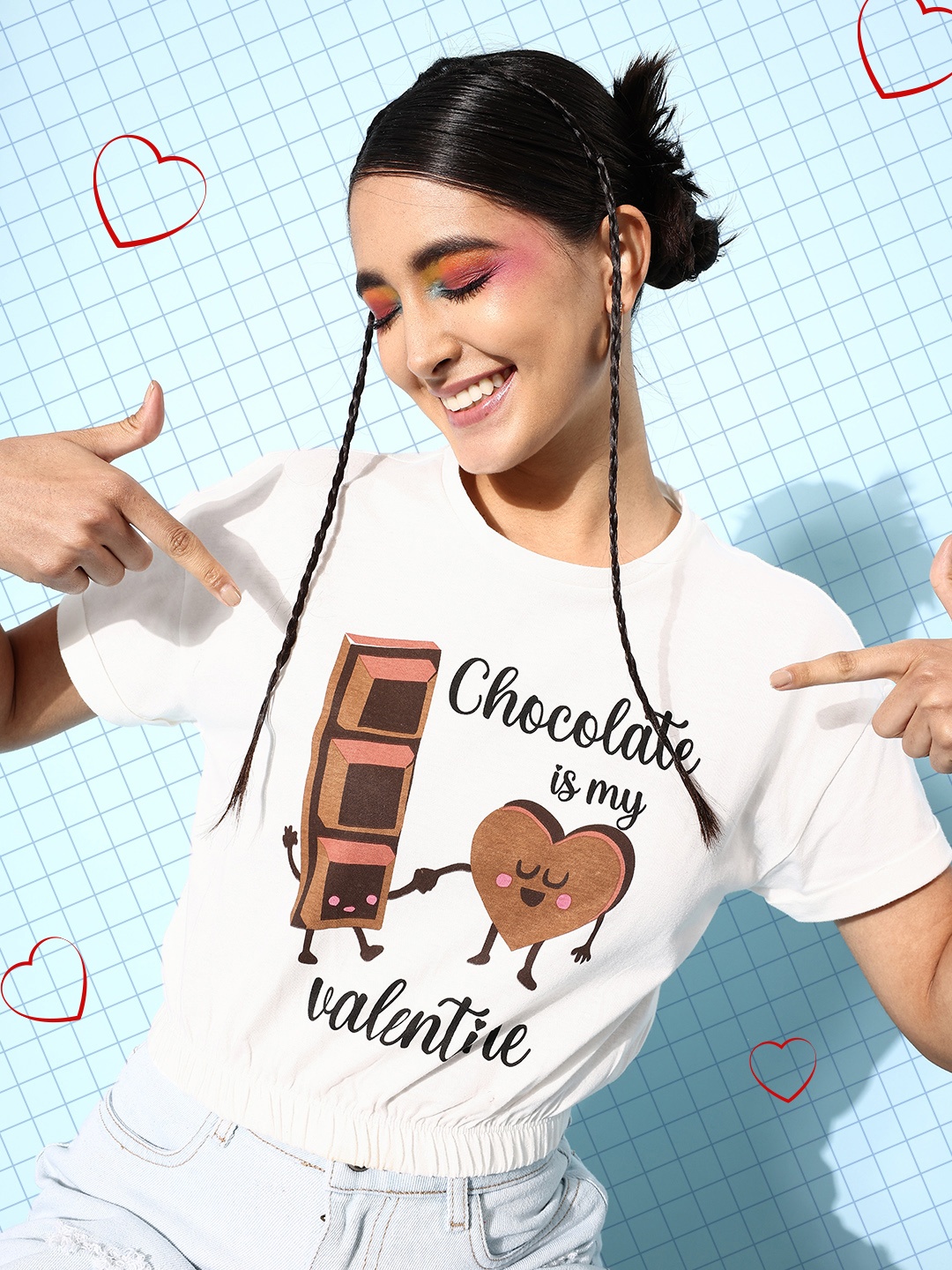 People Women Classic White Typography Valentine Tee