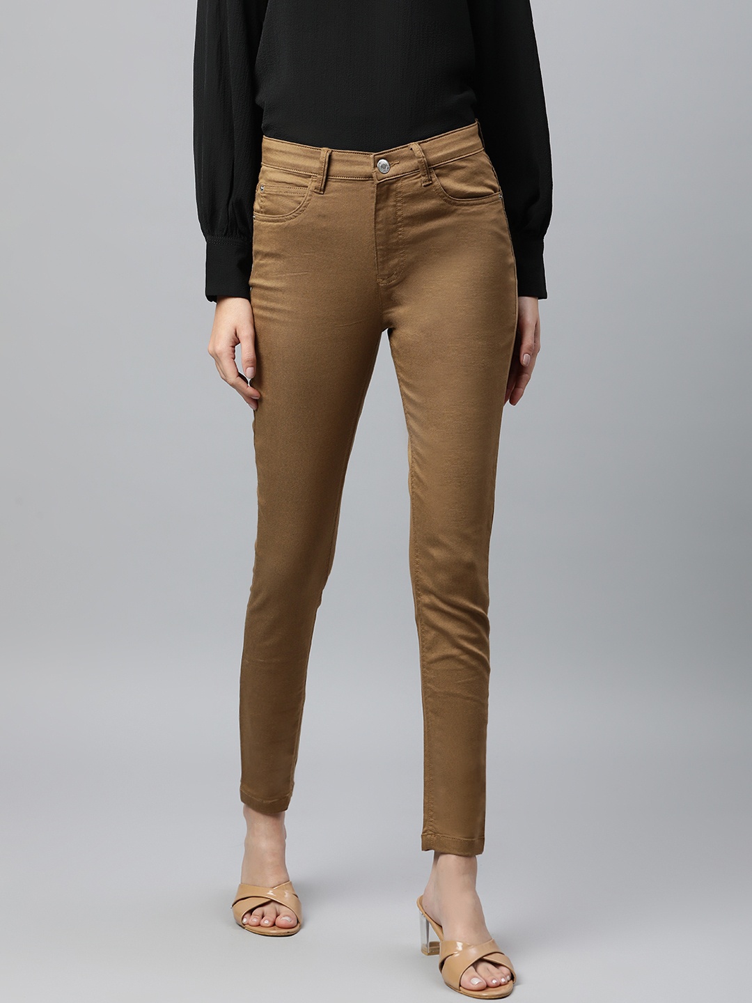 

Marks & Spencer Women Brown Solid Ankle-Length Jeggings