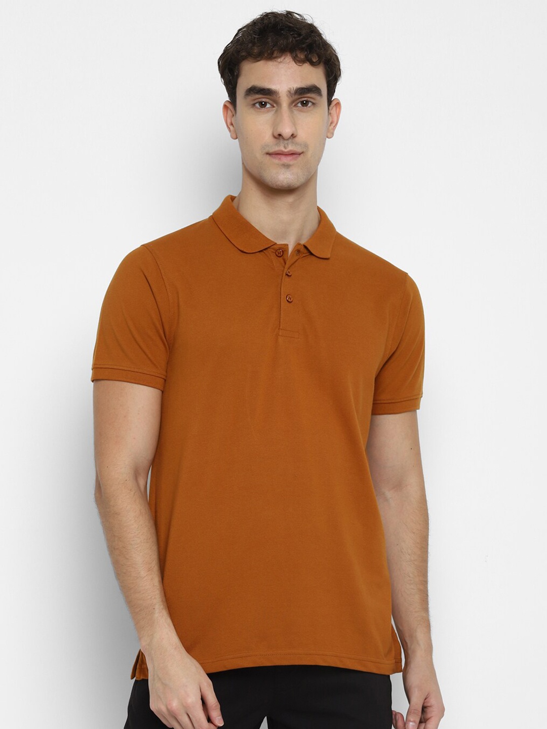 

Red Chief Men Brown Polo Collar Cotton T-shirt