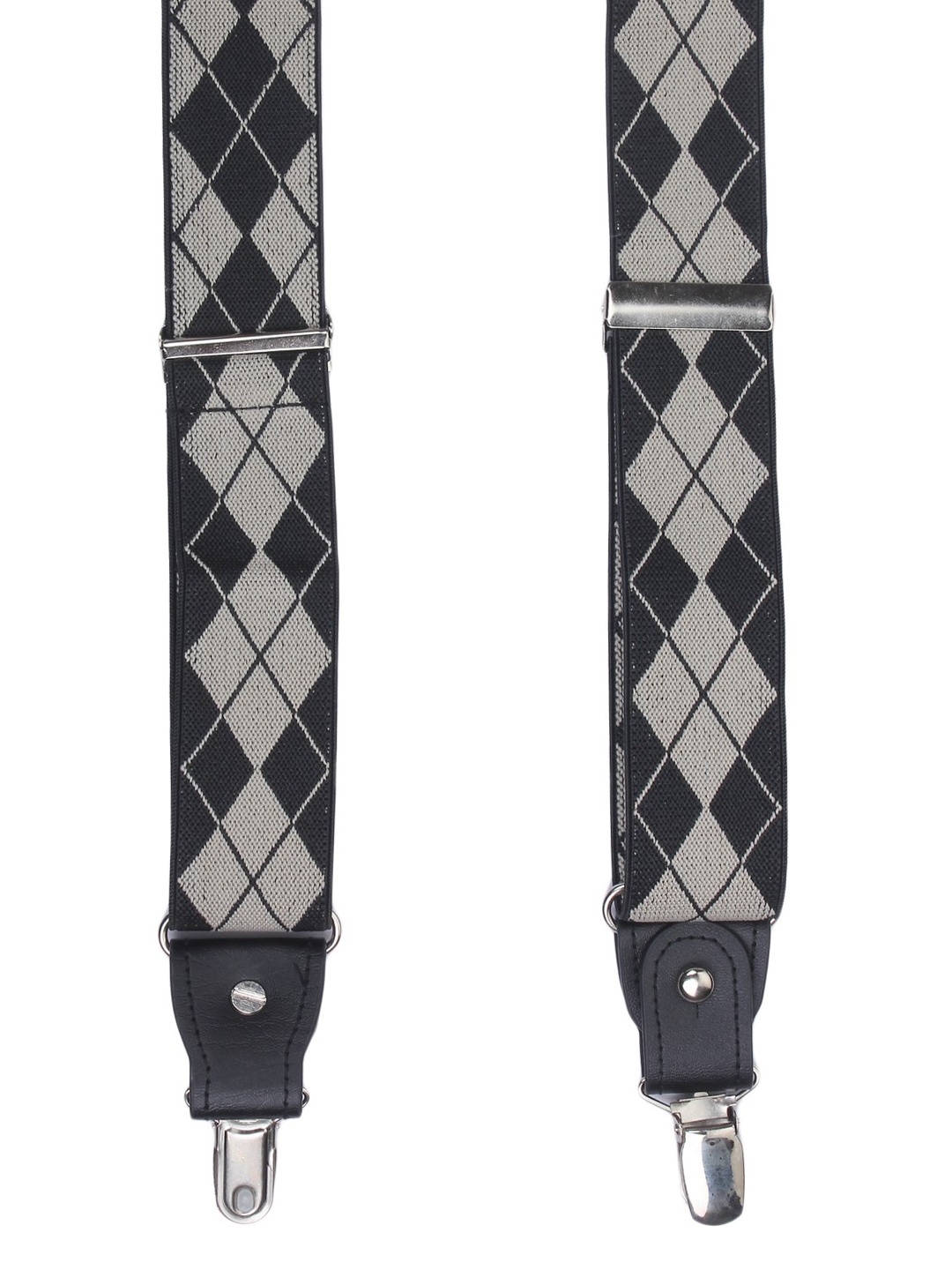 

Alvaro Castagnino Men Black & Grey Patterned Suspenders