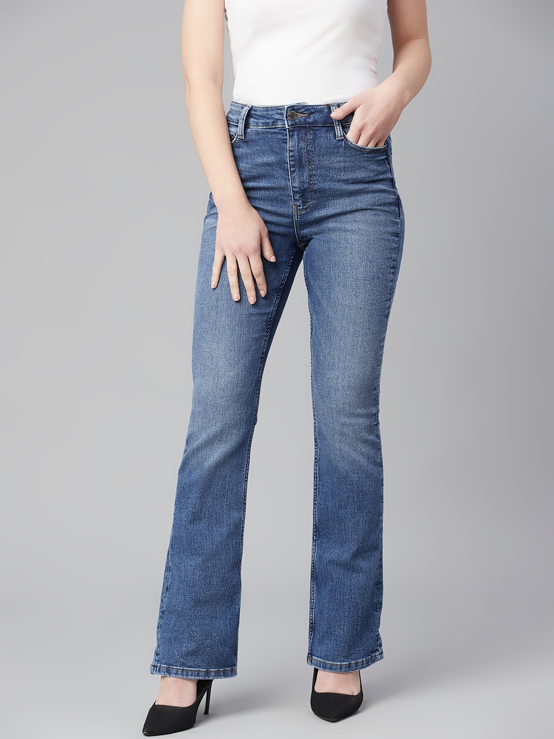 

Marks & Spencer Women Blue Slim Flared Fit Light Fade Stretchable Jeans
