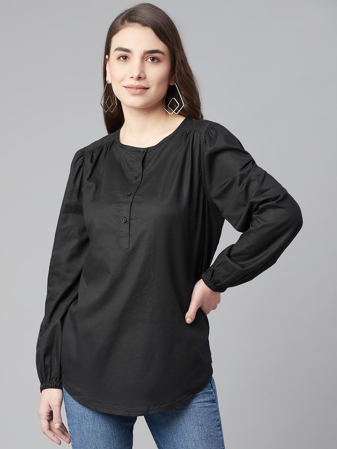 

Marks & Spencer Black Pure Cotton Solid Top