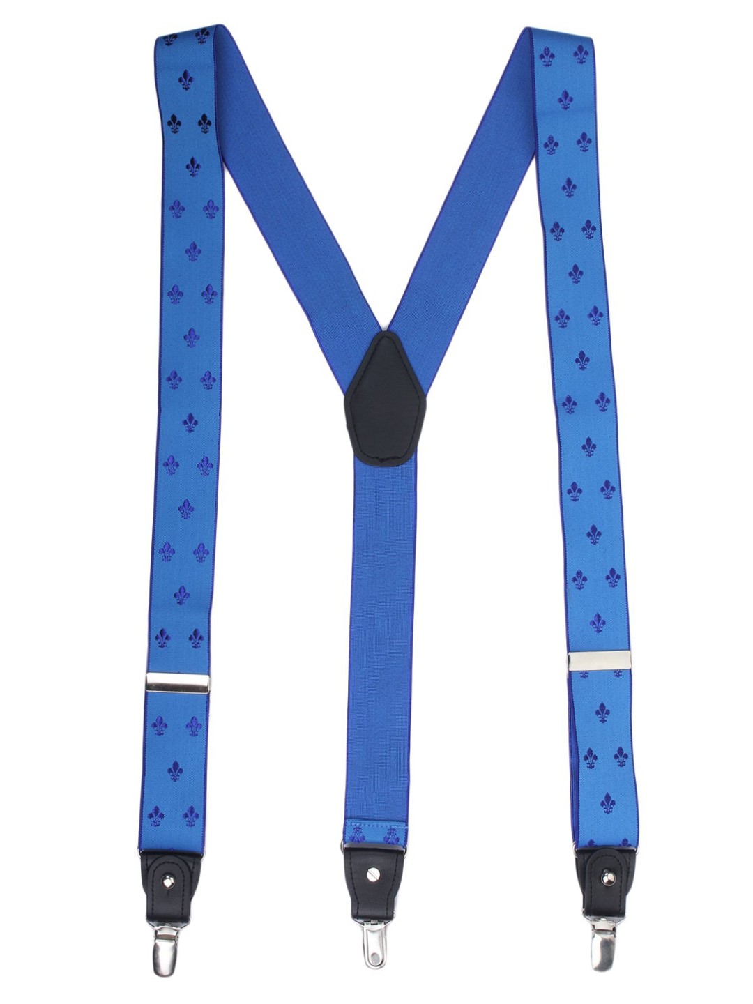 

Alvaro Castagnino Blue Embroidered Suspenders
