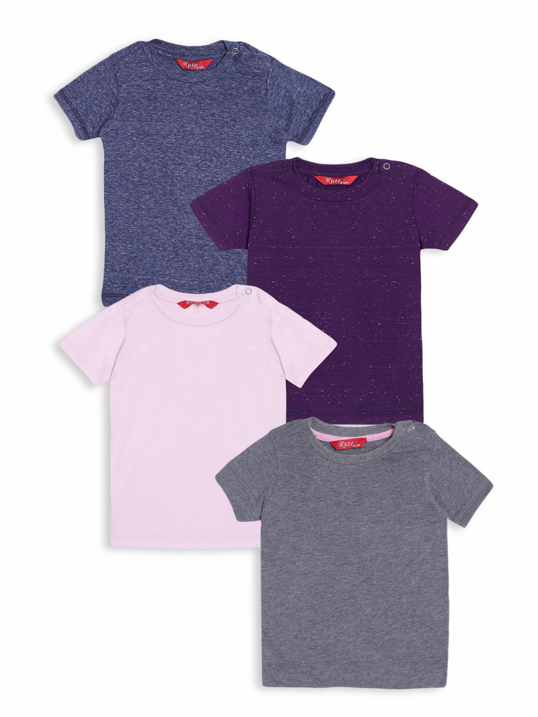

Rute Girls Multicoloured Pack of 4 Cotton T-shirt, Multi