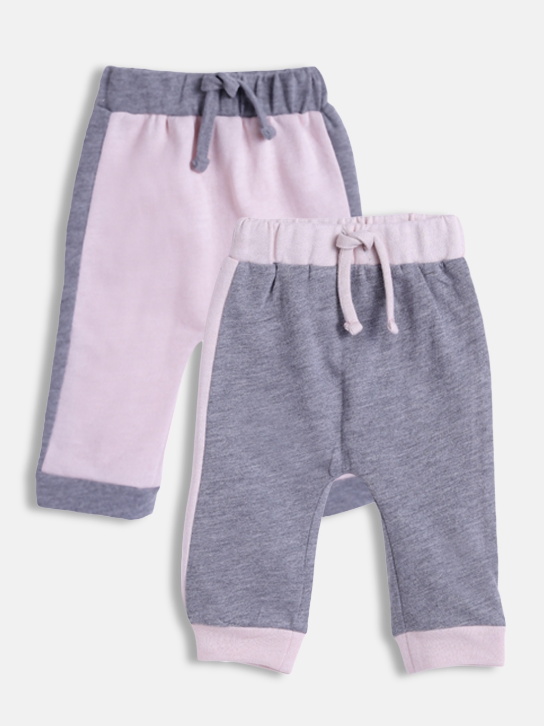 

Rute Infant Girls Pink and Grey 2-Pcs Pure Cotton Track Pants