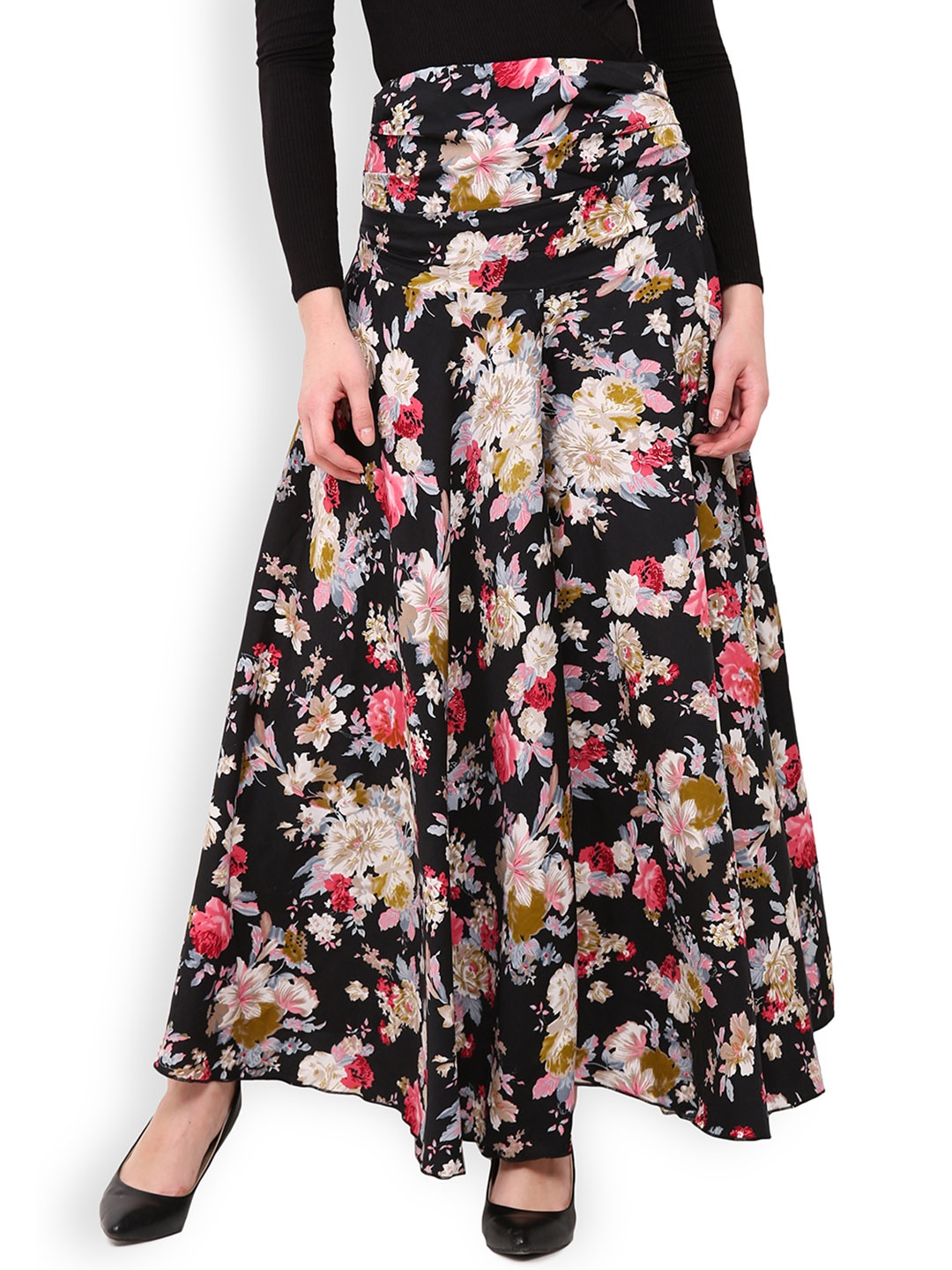 

Trend Arrest Women Black Floral Print Palazzos