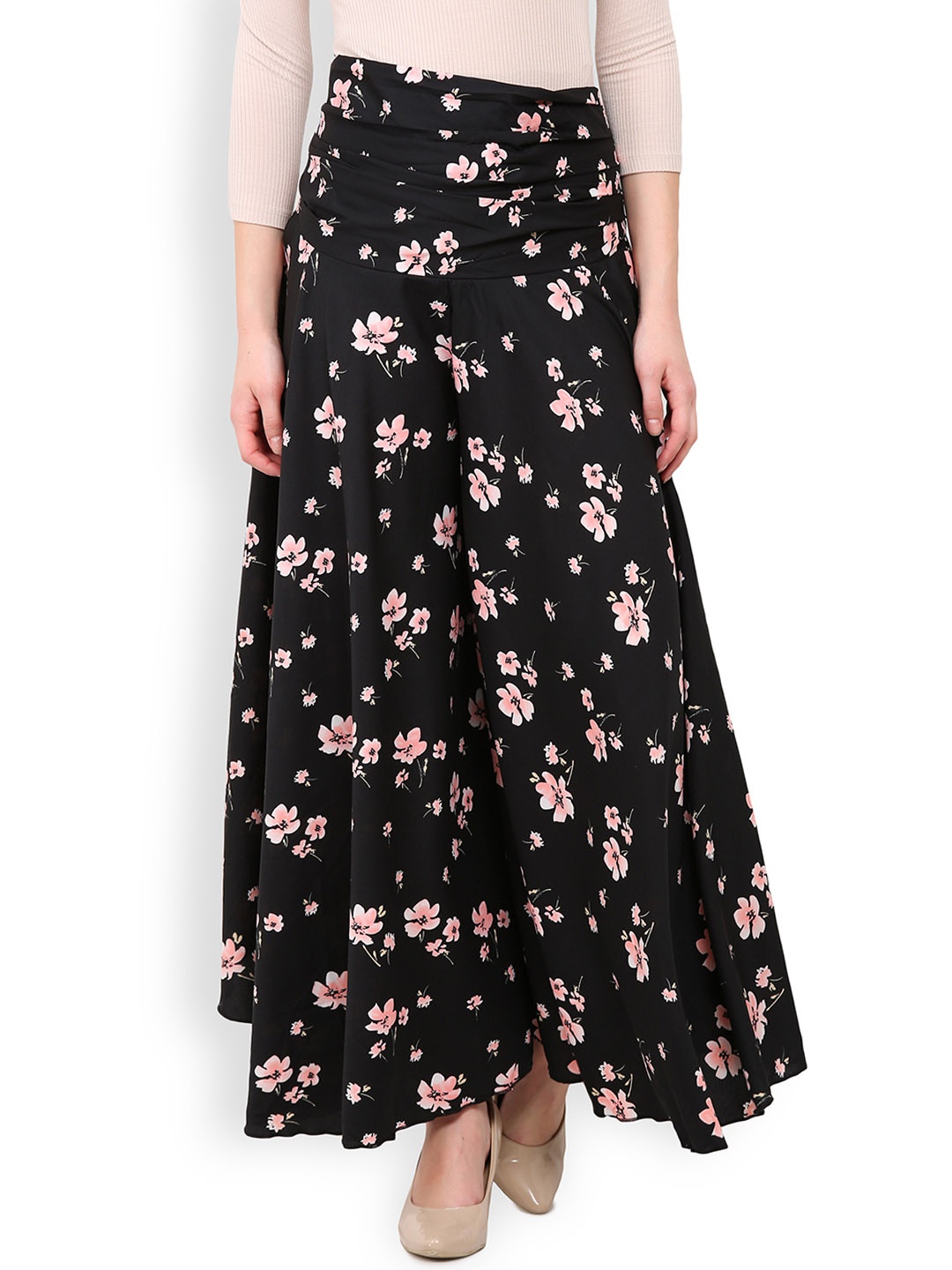 

Trend Arrest Women Black Printed Palazzo Trousers