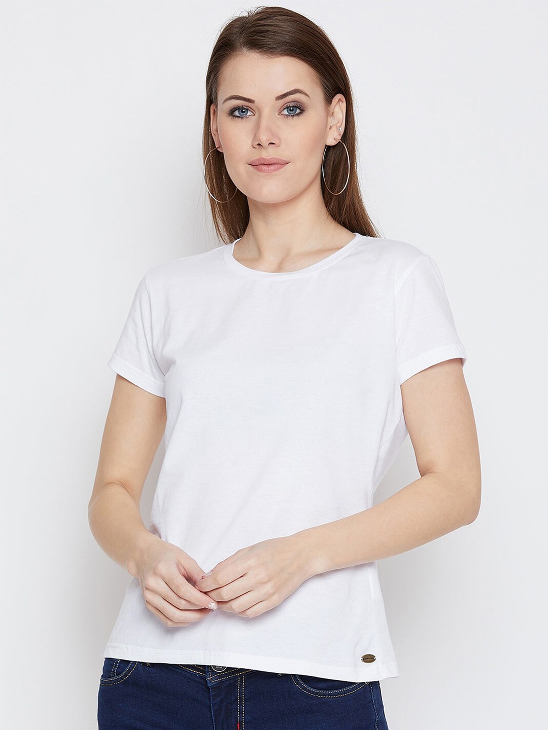 

JUMP USA Women White Cotton T-shirt
