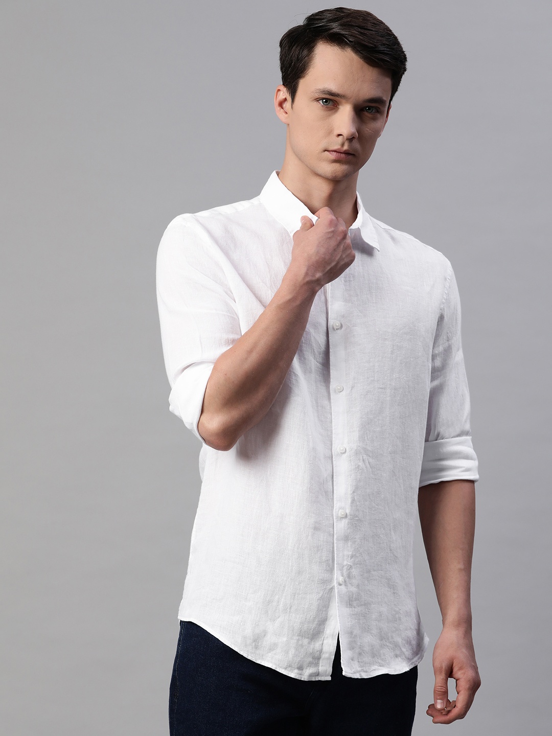 

Marks & Spencer Men White Solid Casual Shirt