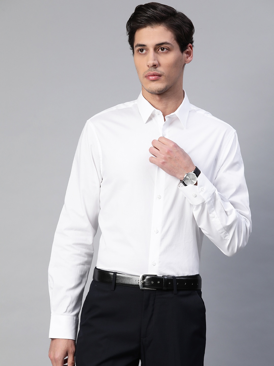

Marks & Spencer Men White Cotton Formal Shirt
