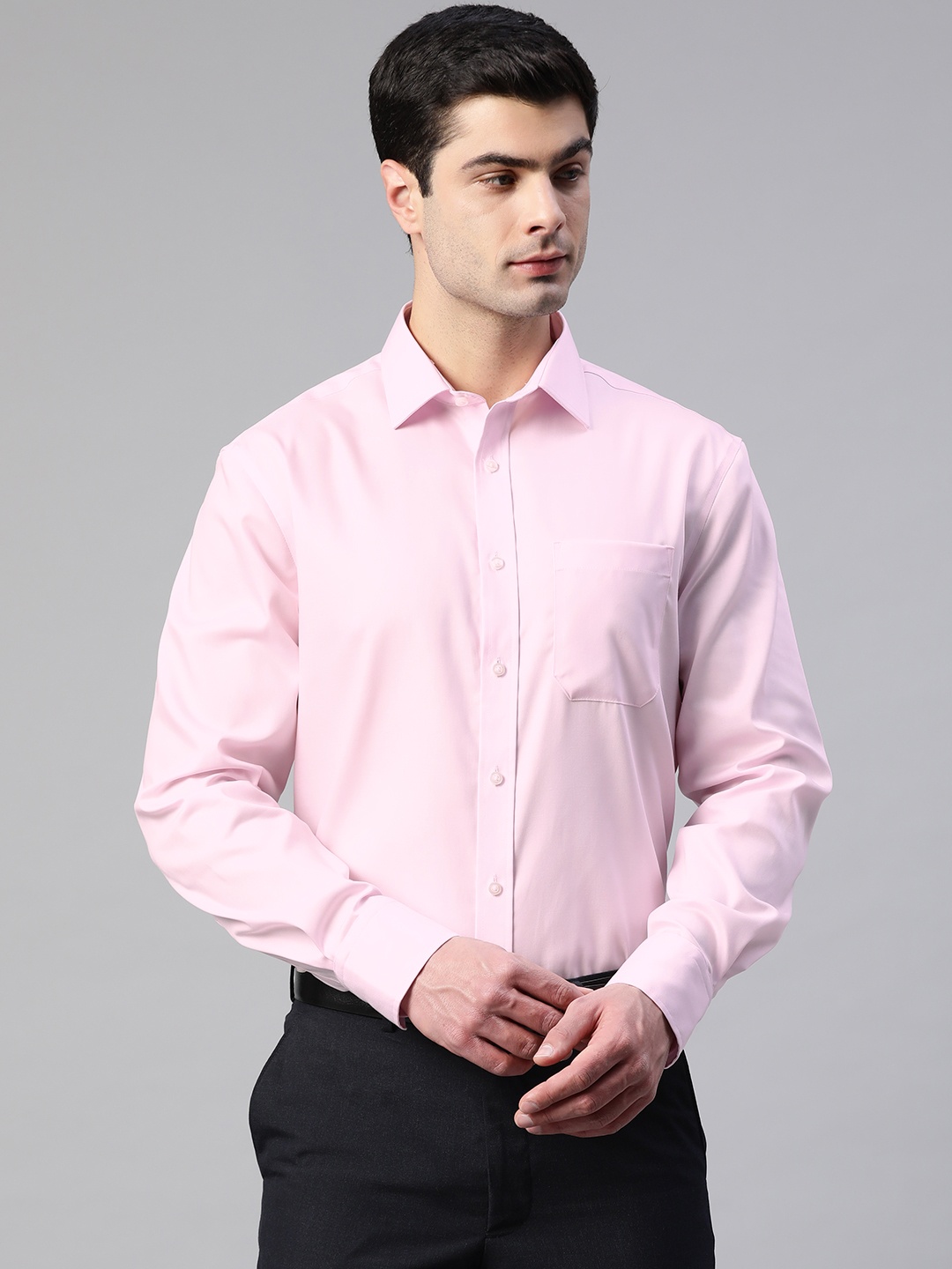 

Marks & Spencer Men Pink Pure Cotton Formal Shirt